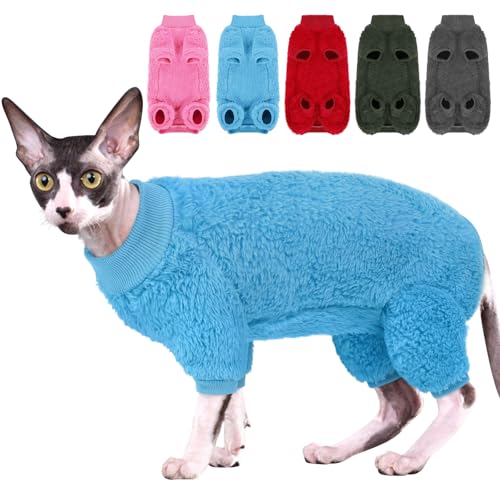 SUNFURA Sphynx haarloser Katzenpullover, warmer Ganzkörper-Fleecepullover mit Ärmeln für Katzen, weicher Rollkragen-Katzenkleidung, gemütlicher Pullover, Schlafanzug für haarlose Katzen, Devon SUNFURA Sphynx haarloser Katzenpullover, warmer Ganzkörper-Fleecepullover mit Ärmeln für Katzen, weicher Rollkragen-Katzenkleidung, gemütlicher Pullover, Schlafanzug für haarlose Katzen, Devon von SUNFURA