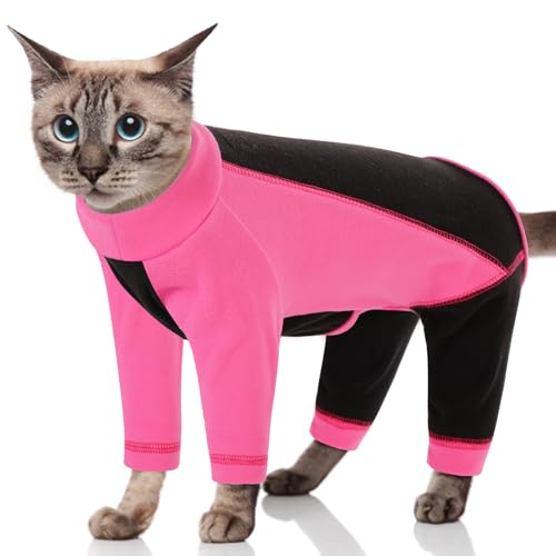 SUNFURA Sticky Hair Katzenpullover, Sphynx, haarloser Katzen-Pyjama nur für Katzen, 4-Bein-Fleecepullover für Katzen, extra kleine Hunde, warmer Kätzchen-Kleidung, Pullover verhindert Haarausfall, von SUNFURA