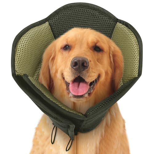 SUNFURA Weicher Hundekegel, Hundekegel für große Hunde, Kegel für Hunde gegen Lecken nach Operationen, Einstellbarer Hundekegel Alternative Hunde Genesungshalsband für Wundheilung, Armeegrün L SUNFURA Weicher Hundekegel, Hundekegel für große Hunde, Kegel für Hunde gegen Lecken nach Operationen, Einstellbarer Hundekegel Alternative Hunde Genesungshalsband für Wundheilung, Armeegrün L von SUNFURA