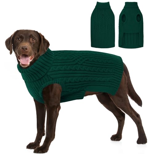 SUNFURA XL Hundepullover, warmer Hundepullover für große Hunde, Jungen und Mädchen, weicher Weihnachtspullover für Herbst und Winter, einfarbig, Haustier-Strickwaren für Pitbull, Labrador Retriever SUNFURA XL Hundepullover, warmer Hundepullover für große Hunde, Jungen und Mädchen, weicher Weihnachtspullover für Herbst und Winter, einfarbig, Haustier-Strickwaren für Pitbull, Labrador Retriever von SUNFURA