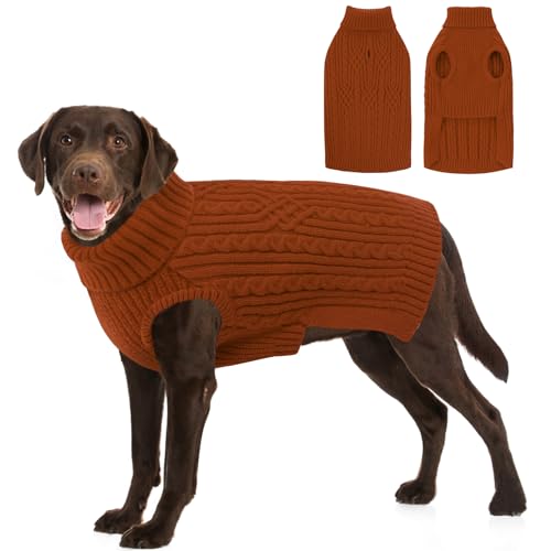 SUNFURA XL Hundepullover, warmer Hundepullover für große Hunde, Jungen und Mädchen, weicher Weihnachtspullover für Herbst und Winter, einfarbig, Haustier-Strickwaren für Pitbull, Labrador Retriever SUNFURA XL Hundepullover, warmer Hundepullover für große Hunde, Jungen und Mädchen, weicher Weihnachtspullover für Herbst und Winter, einfarbig, Haustier-Strickwaren für Pitbull, Labrador Retriever von SUNFURA
