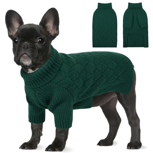 SUNFURA XS Hundepullover, kleine Hundepullover, Strickwaren für den Winter, Katzenpullover, Weihnachtssweatshirt für Yorkie, Chihuahua, warm, dick, Rollkragenkleidung für Hunde, Jungen, Mädchen, Grün, SUNFURA XS Hundepullover, kleine Hundepullover, Strickwaren für den Winter, Katzenpullover, Weihnachtssweatshirt für Yorkie, Chihuahua, warm, dick, Rollkragenkleidung für Hunde, Jungen, Mädchen, Grün, von SUNFURA