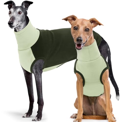 SUNFURA XXXL Hundepullover - Warmer Fleece-Hundepullover, Stretch-Pullover mit Rollkragen für extra große Hunde, weicher Sweatshirt-Overall für Labrador, Golden Retriever, Armeegrün, 3XL von SUNFURA