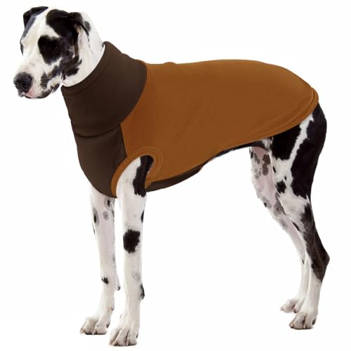 SUNFURA XXXXXL Hundepullover – Warmer Fleece-Hundepullover, Stretch-Pullover mit Rollkragen für extra große Hunde, Jungen und Mädchen, bequeme Passform, Sweatshirt, Overall für Deutsche Dogge, Braun von SUNFURA