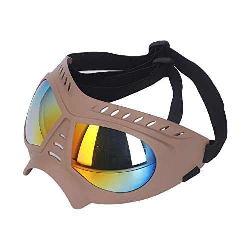 Hundesonnenbrille, UV-Schutz, Haustierbrille, Augenschutz für Mittelgroße und Große Hunde (Khakifarbener Rahmen, rote Gläser) von SUNGOOYUE
