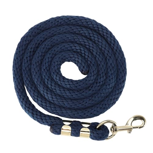Longierleine für Pferde, 2 M Langes, Bruchfestes Trainingsseil für Pferde mit Edelstahlhaken für das Gehen und Handhaben (Navy blau) von SUNGOOYUE
