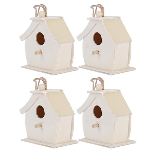 Mini-Vogelhaus aus Holz Zum Aufhängen, Vogelnester, Ornament, für den Außenbereich, Garten, Innenhof, Beige Mini-Vogelhaus aus Holz Zum Aufhängen, Vogelnester, Ornament, für den Außenbereich, Garten, Innenhof, Beige von SUNGOOYUE