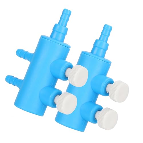 SUNGOOYUE Aquariumluftrohrverteiler Einfach zu Bedienen 2pcs Sauerstoffpumpenadapter für Fischtank 4 Wege Blauweiß (Eins bis Zwei) von SUNGOOYUE