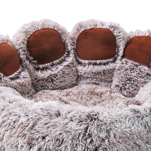 SUNGOOYUE Großes Bärenform-Hundebett, Weicher Gemütlicher Haustierkorb mit Obermaterial, für Katzen, Kleine Hunde, Rutschboden, Hundebett Zum Schlafen, Palmenförmig (L) von SUNGOOYUE