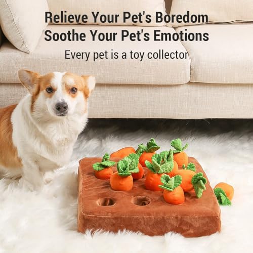 SUNGOOYUE Interaktiver Karottenhundspielzeug, Verstecken, Plüschspielzeug für Kleine, Mittlere und Große Hunde und Katzen, Unterhaltsame Form, Erhöhung der Interaktion, Neuartiges, mit SUNGOOYUE Interaktiver Karottenhundspielzeug, Verstecken, Plüschspielzeug für Kleine, Mittlere und Große Hunde und Katzen, Unterhaltsame Form, Erhöhung der Interaktion, Neuartiges, mit von SUNGOOYUE
