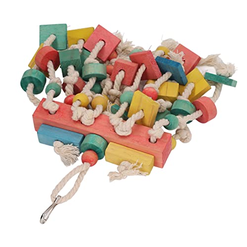 SUNGOOYUE Papageien-Kauspielzeug, Buntes Holzblock-Vogelbissspielzeug mit Hängendem Hakenspielzeug für Sittiche SUNGOOYUE Papageien-Kauspielzeug, Buntes Holzblock-Vogelbissspielzeug mit Hängendem Hakenspielzeug für Sittiche von SUNGOOYUE
