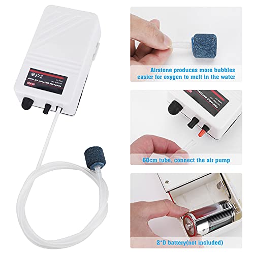 SUNGOOYUE Ruhige Leichte Belüftungspumpe, Beste Luftpumpe für Fischtank mit Röhre, Luftstein, Dualauslass, Verstellbare Batteriebetriebene Eimer für Aquarium, Zubehör mit Packung SUNGOOYUE Ruhige Leichte Belüftungspumpe, Beste Luftpumpe für Fischtank mit Röhre, Luftstein, Dualauslass, Verstellbare Batteriebetriebene Eimer für Aquarium, Zubehör mit Packung von SUNGOOYUE