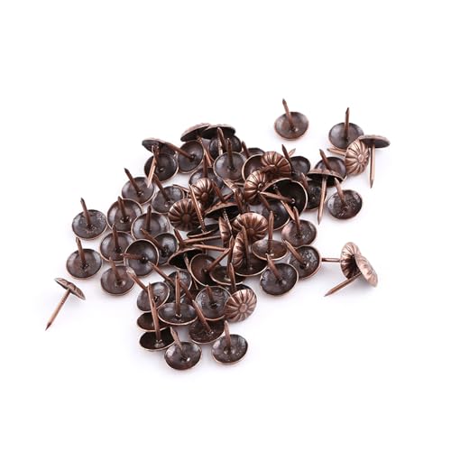 SUNGOOYUE Vintage -Nägel für Bronze -Polsterung Metallmöbel Möbelsofa für Rebe für, Eisen, 100 Stücke (Rot 11 * 16mm) von SUNGOOYUE