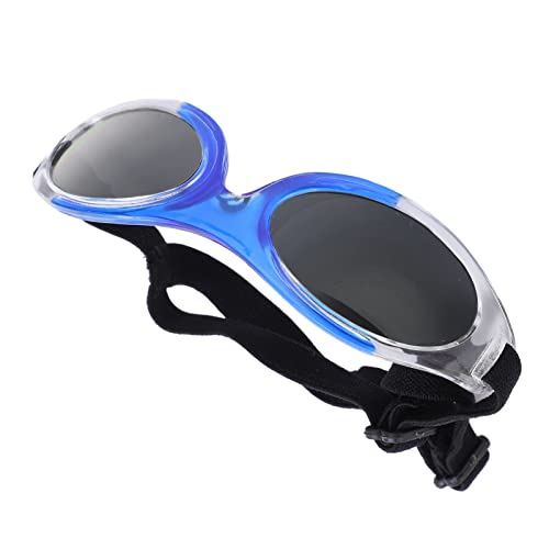 Sonnenbrille für Hunde, UV-Schutz, Brillen für Kleine Hunde, Verstellbares Band, Haustierzubehör (Blau grau) von SUNGOOYUE