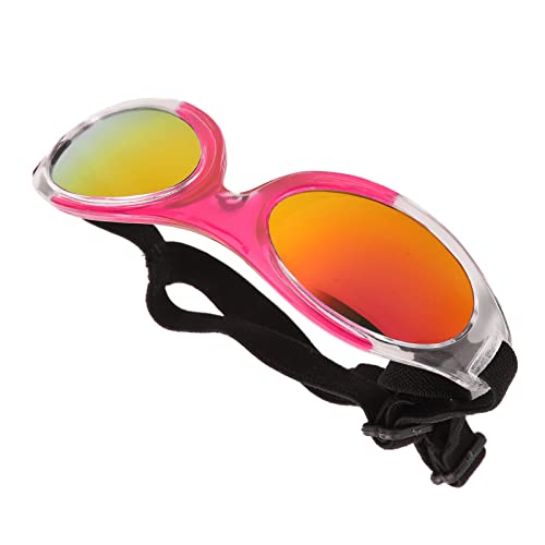 Sonnenbrille für Hunde, UV-Schutz, Brillen für Kleine Hunde, Verstellbares Band, Haustierzubehör (PINK) von SUNGOOYUE
