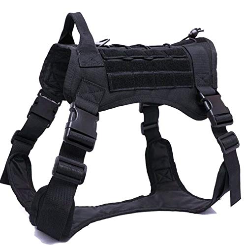 Outdoor-Jagd-Hund Westen Einstellbare Military Tactical Hundeweste-Hundetrainingsweste Harness (Color : Black Vest, Size : M) von SUNKAK