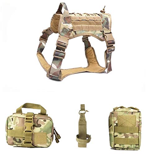 Outdoor-Jagd-Hund Westen Einstellbare Military Tactical Hundeweste-Hundetrainingsweste Harness (Color : Cp Set, Size : Lager) von SUNKAK