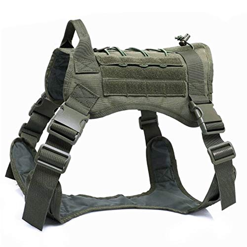 Outdoor-Jagd-Hund Westen Einstellbare Military Tactical Hundeweste-Hundetrainingsweste Harness (Color : Green Vest, Size : M) von SUNKAK