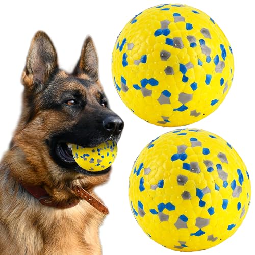 SUNNEKO 2 Stück Hundeball für kleine und mittelgroße Hunde Ball Interaktives Hundebälle Hundespielzeug Fußball mit Hund Wasserspielzeug Schwimmender Unzerstörbar Intelligenz, Ø 7cm von SUNNEKO