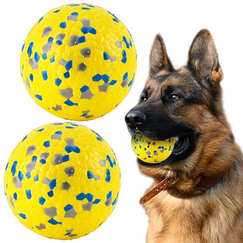 SUNNEKO 2 Stück Hundeball für kleine und mittelgroße Hunde Ball Interaktives Hundebälle Hundespielzeug Fußball mit Hund Wasserspielzeug Schwimmender Unzerstörbar Intelligenz, Ø 7cm von SUNNEKO