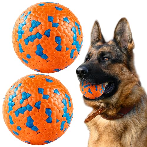 SUNNEKO 2 Stück Hundeball für kleine und mittelgroße Hunde Ball Interaktives Hundebälle Hundespielzeug Fußball mit Hund Wasserspielzeug Schwimmender Unzerstörbar Intelligenz, Ø 7cm von SUNNEKO