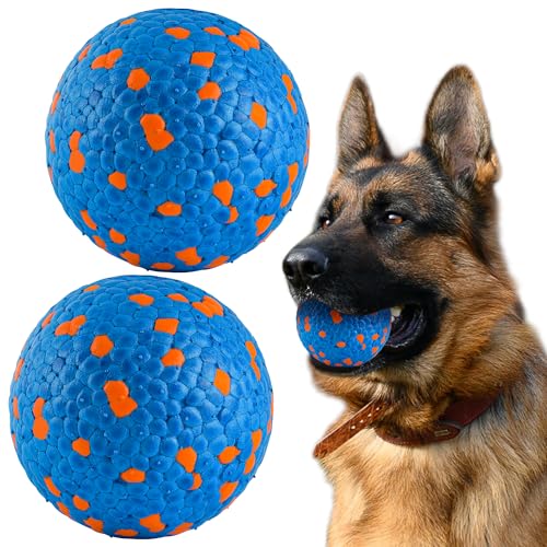 SUNNEKO 2 Stück Hundeball für kleine und mittelgroße Hunde Ball Interaktives Hundebälle Hundespielzeug Fußball mit Hund Wasserspielzeug Schwimmender Unzerstörbar Intelligenz, Ø 7cm von SUNNEKO