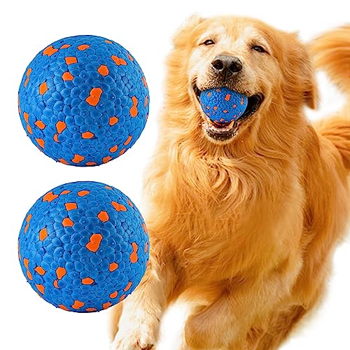 SUNNEKO 2 Stück Hundeball für kleine und mittelgroße Hunde Ball Interaktives Hundebälle Hundespielzeug Fußball mit Hund Wasserspielzeug Schwimmender Unzerstörbar Intelligenz, Ø 7cm von SUNNEKO