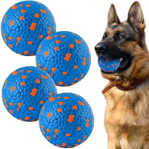 SUNNEKO 4 Stück Hundeball für kleine und mittelgroße Hunde Ball Interaktives Hundebälle Hundespielzeug Fußball mit Hund Wasserspielzeug Schwimmender Unzerstörbar Intelligenz, Ø 7cm von SUNNEKO