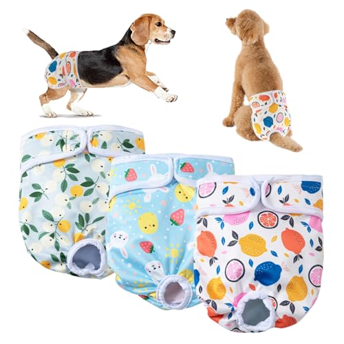 SUNNIFLY 3 Stück Hundewindeln für Hündinnen, Waschbare und Wiederverwendbare Läufigkeitshose für Hündinnen, geeignet für Hitze, Inkontinenz und Lange Reisen (Größe M) von SUNNIFLY