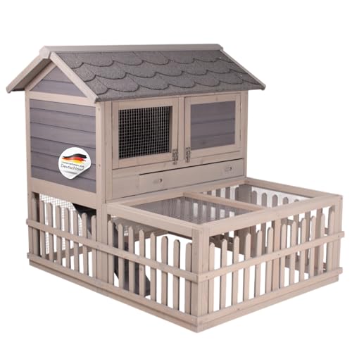 SUNNYDEALS Hasenstall für draußen, Kaninchenstall grau/braun SUNNYDEALS Hasenstall für draußen, Kaninchenstall grau/braun von SUNNYDEALS