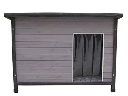 SUNNYDOGS Holz-Hundehütte mit Flachdach, grau lasiert, inkl. Pendelklappe SUNNYDOGS Holz-Hundehütte mit Flachdach, grau lasiert, inkl. Pendelklappe von SUNNYDOGS