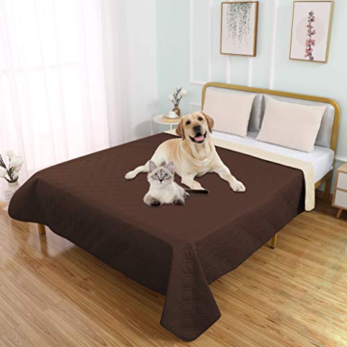 SUNNYTEX Fuguitex Wasserdichte Hundebett-Abdeckung Haustierdecke für Couch Sofa Anti-Rutsch-Möbelwinkel (17,58 cm, Schokolade) von SUNNYTEX