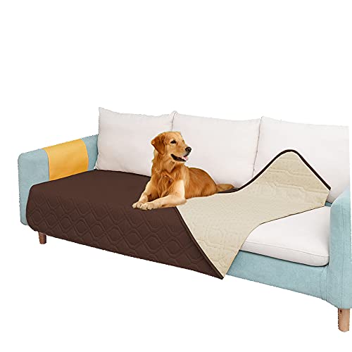 SUNNYTEX Wasserdichter Hundebettbezug, Hundematte, Haustierdecke für Couch, Sofa, Bett, Matte, Anti-Rutsch-Möbelwinkel, 7,8 cm, Schokoladenbraun von COMOYA