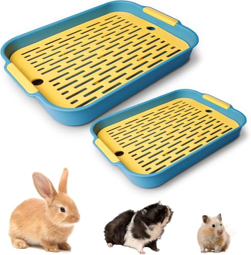 2 Stück Kaninchentoilette, Tablett Hasentoilette, Tablett Haustier Toilette, Meerschweinchen Toilette, Kaninchen Toilette, Hamster Toilette, Für Kleintier Hamster Meerschweinchen (Blau-Groß/Kleine) 2 Stück Kaninchentoilette, Tablett Hasentoilette, Tablett Haustier Toilette, Meerschweinchen Toilette, Kaninchen Toilette, Hamster Toilette, Für Kleintier Hamster Meerschweinchen (Blau-Groß/Kleine) von SUNOYA