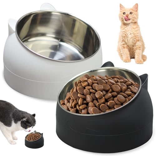 2 x Katzennapf Edelstahl, Futternapf Katze, Fressnäpfe für Katzen Edelstahl, 15° Geneigter Erhöhter Katzen Futternapf, Futterschüssel Katze, Fressnapf für Katze Hunde, Edelstahlnapf 400ML 2 x Katzennapf Edelstahl, Futternapf Katze, Fressnäpfe für Katzen Edelstahl, 15° Geneigter Erhöhter Katzen Futternapf, Futterschüssel Katze, Fressnapf für Katze Hunde, Edelstahlnapf 400ML von SUNOYA