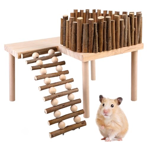 Hamster Spielzeug, Hamster-Kletterleiter, Hamster Leiter, Hamster Klettern Spielzeug, Holz-Kletterspielzeug, Hamsterhaus Aus Holz, Für Rennmaus, Meerschweinchen, Mäuse, Ratten von SUNOYA