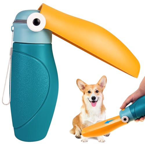 Hunde Trinkflasche, Wasserflasche Hunde Für Unterwegs, 480 ml Hundetrinkflasche Für Unterwegs, Trinkflasche, Tragbare Nashornvogel Wasserflaschen für Täglich Spazieren Gehen Reisen Campen von SUNOYA