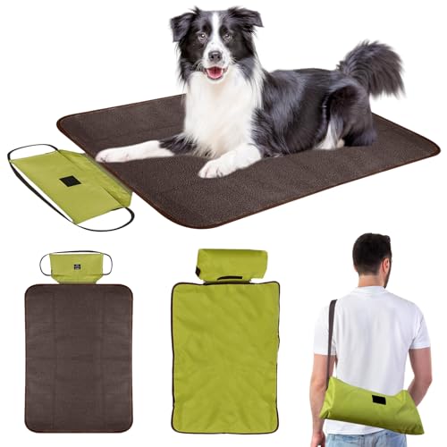 Faltbare Wasserdichte Hundedecke für Unterwegs - Outdoor Hundematte, 100 X 70 Cm Rutschfest - Decke für Haustier Hunde Welpen Katzen von SUNOYA