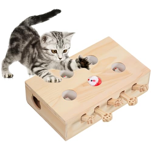 Interaktives Katzenspielzeug, Katzenspielzeug Aus Holz, Katzenspielzeug Interaktives, 3 in 1 Katzenkratzbrett Und Spielzeug, Lustiges Whack Mole Game Interaktives Katzenspielzeug für Jagd, Spielen Interaktives Katzenspielzeug, Katzenspielzeug Aus Holz, Katzenspielzeug Interaktives, 3 in 1 Katzenkratzbrett Und Spielzeug, Lustiges Whack Mole Game Interaktives Katzenspielzeug für Jagd, Spielen von SUNOYA