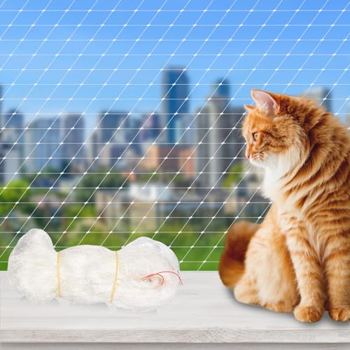 Katzen Balkonnetze, Katzennetz für Balkon, 3 x 8m Katzen Netz, Katzennetz Transparent, Katzenschutznetz für Katzen zur Sicherung von Balkon, Terrassen, Fenstern, Balkonnetze und Fenstern für Katzen von SUNOYA
