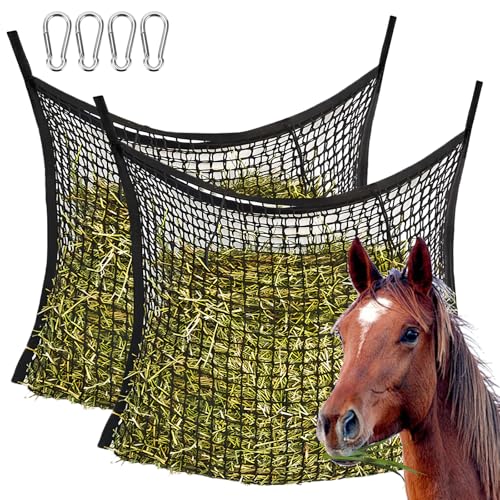 Heunetz Heusack für Pferde, Heunetz Für Pferde, 2 Stück Heunetz Engmaschig 60 X 90 cm, Heunetz Engmaschig, Heutasche, Futternetz Mit Sicherheitsschnalle, Füllmenge 8kg, Pferdeheunetz, Heunetztasche Heunetz Heusack für Pferde, Heunetz Für Pferde, 2 Stück Heunetz Engmaschig 60 X 90 cm, Heunetz Engmaschig, Heutasche, Futternetz Mit Sicherheitsschnalle, Füllmenge 8kg, Pferdeheunetz, Heunetztasche von SUNOYA