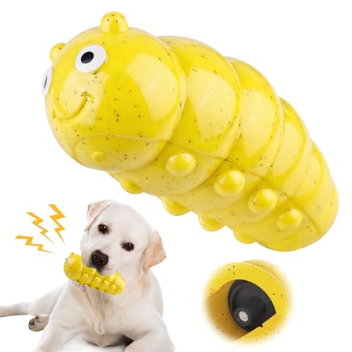 SUNOYA Hundespielzeug Unzerstörbares Kauspielzeug für Aggressives Kauen Robuster Hunde Kauspielzeug für Große Hunde Naturkautschuk Kauspielzeug für Mittelgroße Große Rasse (Gelb) von SUNOYA