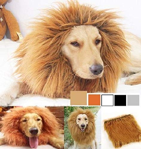 Sunreekâ„¢Large Pet Dog Cat Lion Wigs Mane Hair Festival Party Fancy Dress Clothes Costume von SUNREEK