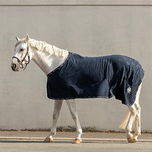 SUNRIDE Abschwitzdecke “Wellington” für Pferde aus weichem Fleece (280g/m²) - schnelltrocknend und leicht (105 cm, blau) von SUNRIDE