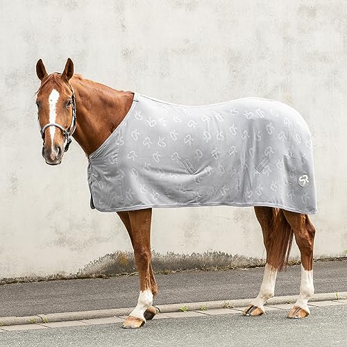 SUNRIDE Abschwitzdecke “Wellington” für Pferde aus weichem Fleece (280g/m²) - schnelltrocknend und leicht (105 cm, grau) von SUNRIDE