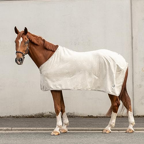 SUNRIDE Abschwitzdecke “Wellington” für Pferde aus weichem Fleece (280g/m²) - schnelltrocknend und leicht (155 cm, beige) von SUNRIDE
