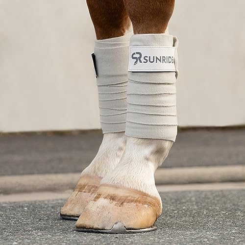 SUNRIDE Fleece Bandagen (2er Set) - weich und atmungsaktiv - zum Schutz für Sehnen und Bänder (beige) von SUNRIDE