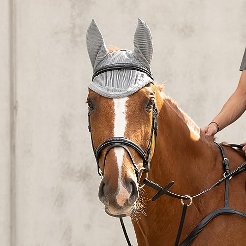 SUNRIDE Fliegenhaube “Wellington” - dämpft Umgebungsgeräusche, schützt vor Insekten, pflegeleicht (Pony, grau) von SUNRIDE