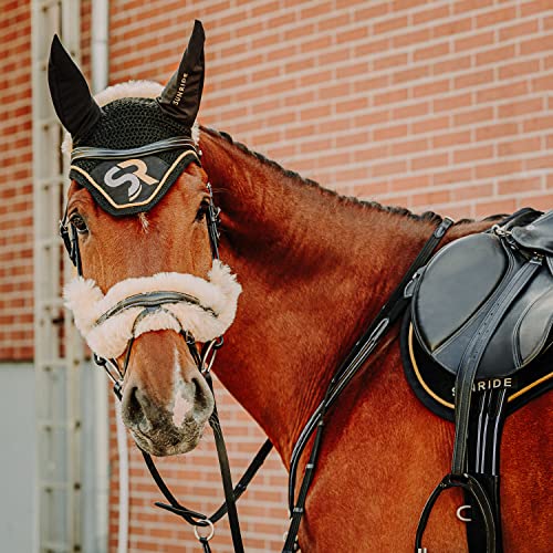 Sunride Fliegenhaube SQ - dämpft Umgebungsgeräusche, schützt vor Insekten, pflegeleicht (Full, schwarz/Gold) von SUNRIDE