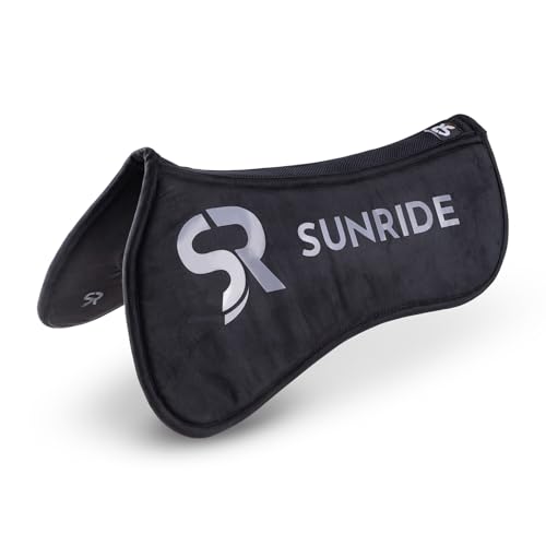 SUNRIDE Sattelpad/Korrekturpad für Pferde (Cloud One) Dressur - einzigartige 3D-Zonen-Dämpfungstechnologie - gesundheitsfreundliches Material - ergonomisch, rutschfest - schwarz (18 Zoll) von SUNRIDE